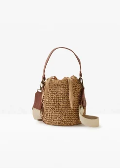 bonprix Taschen^Strohbeuteltasche natur/cognac