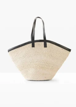 bonprix Taschen^Strohshopper natur/schwarz