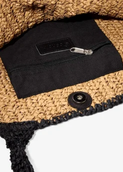 bonprix Taschen^Strohshopper natur/schwarz