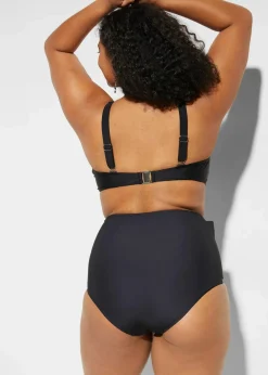 bonprix Nachhaltigere Materialien|Mix & Match^Strong Highwaist Shape-Bikinihose mit Bindeband schwarz