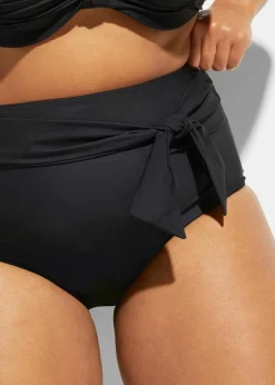 bonprix Nachhaltigere Materialien|Mix & Match^Strong Highwaist Shape-Bikinihose mit Bindeband schwarz