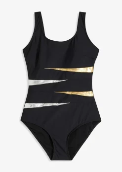 bonprix Nachhaltigere Materialien|Shapewear^Strong Shape-Badeanzug mit Einsätzen schwarz gestreift