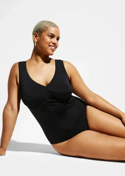 bonprix Nachhaltigere Materialien|Shapewear^Strong Shape-Badeanzug mit V-Ausschnitt schwarz