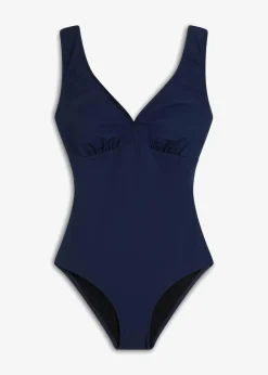 bonprix Nachhaltigere Materialien|Bademode·Badeanzüge^Strong Shape-Badeanzug mit V-Ausschnitt dunkelblau