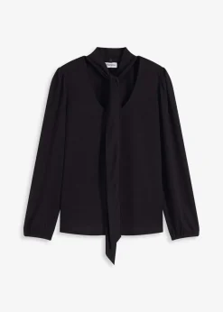 bonprix Shirts & Tops^Struktur-Shirt mit abnehmbarer Schluppe schwarz
