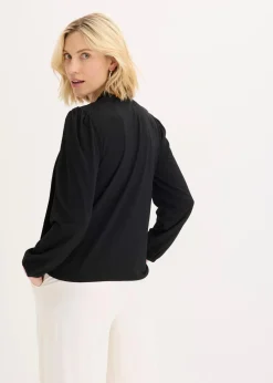 bonprix Shirts & Tops^Struktur-Shirt mit abnehmbarer Schluppe schwarz