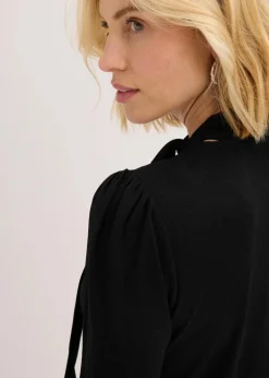 bonprix Shirts & Tops^Struktur-Shirt mit abnehmbarer Schluppe schwarz