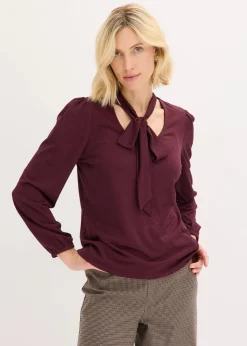 bonprix Shirts & Tops^Struktur-Shirt mit abnehmbarer Schluppe weinrot