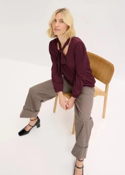 bonprix Shirts & Tops^Struktur-Shirt mit abnehmbarer Schluppe weinrot