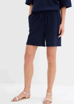 bonprix Hosen|Zweiteiler & Sets^Strukturshorts aus reiner Baumwolle dunkelblau