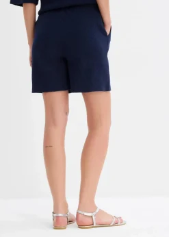 bonprix Hosen|Zweiteiler & Sets^Strukturshorts aus reiner Baumwolle dunkelblau