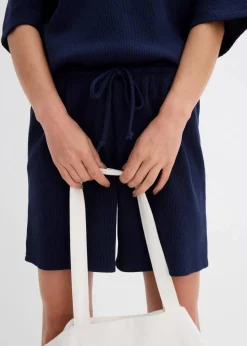 bonprix Hosen|Zweiteiler & Sets^Strukturshorts aus reiner Baumwolle dunkelblau