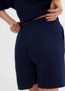 bonprix Hosen|Zweiteiler & Sets^Strukturshorts aus reiner Baumwolle dunkelblau