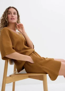 bonprix Bekleidung·Outdoorbekleidung|Bekleidung·Kleider^Strukturshorts aus reiner Baumwolle cognac braun