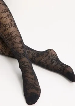 bonprix Wäsche·Socken & Strumpfhosen|Socken & Strumpfhosen^Strumpfhose 70den aus Spitze schwarz