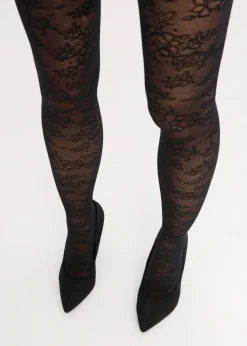 bonprix Wäsche·Socken & Strumpfhosen|Socken & Strumpfhosen^Strumpfhose 70den aus Spitze schwarz