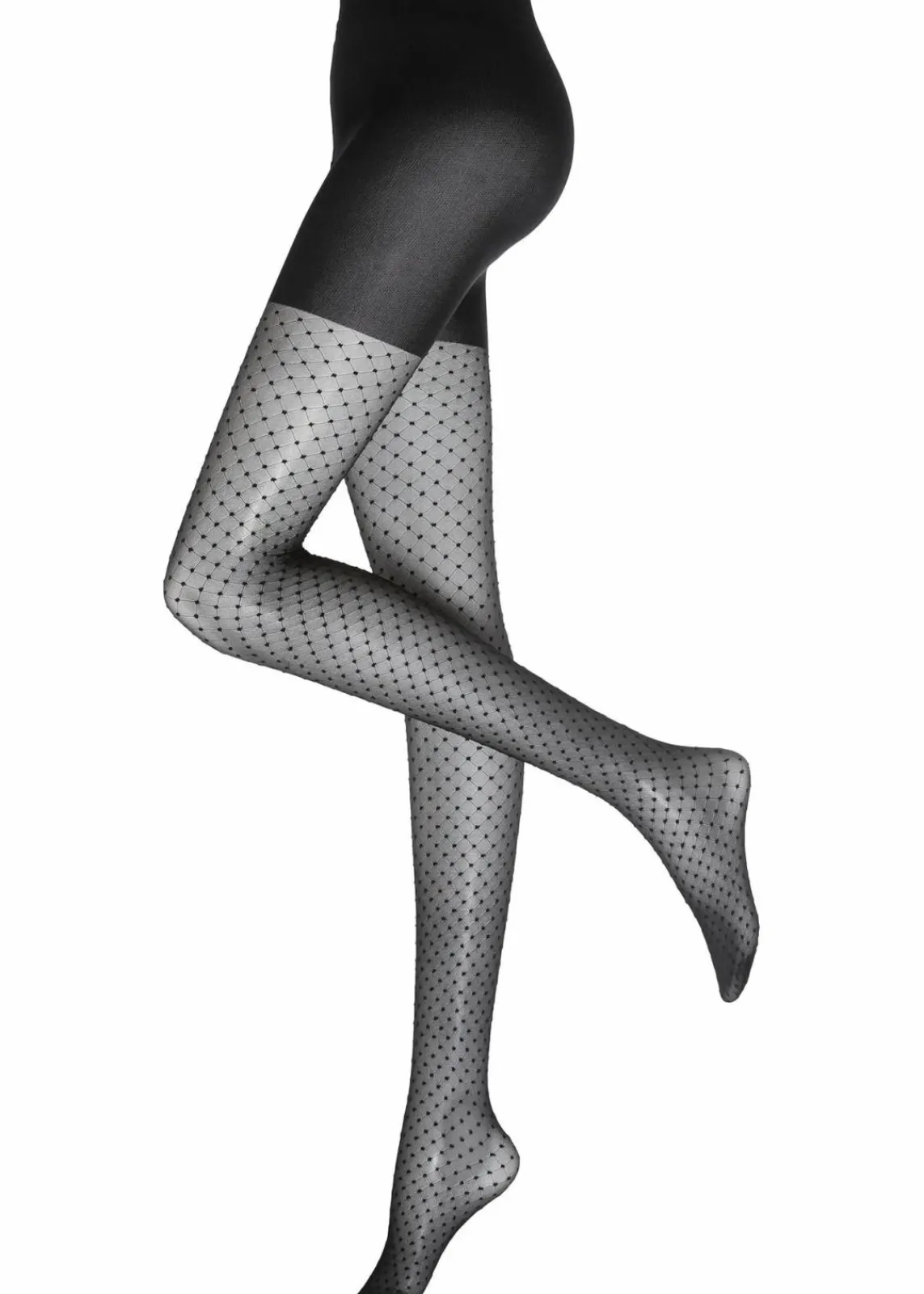 bonprix Wäsche·Socken & Strumpfhosen|Socken & Strumpfhosen^Strumpfhose 30den mit gepunktetem Netzmuster schwarz
