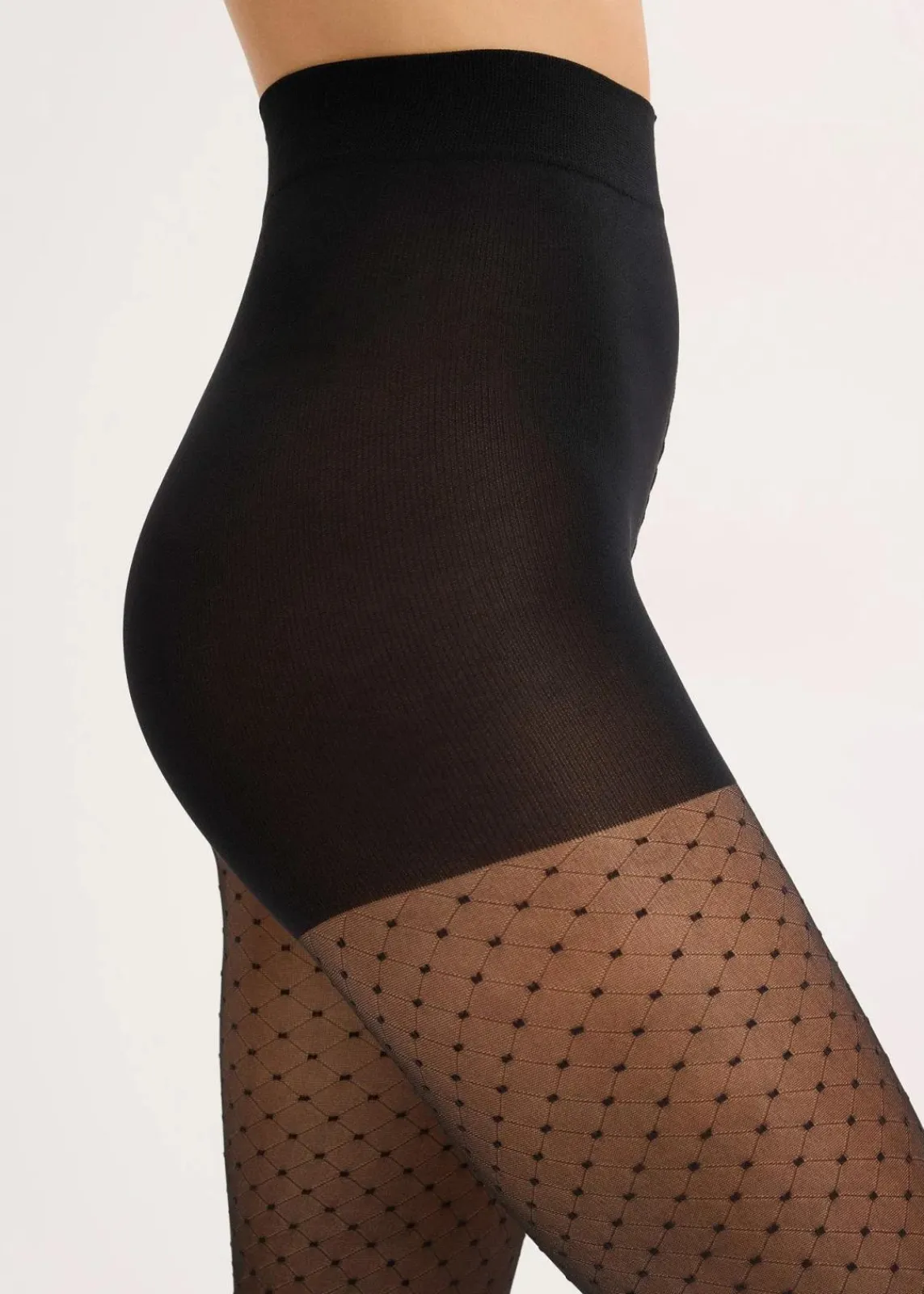 bonprix Wäsche·Socken & Strumpfhosen|Socken & Strumpfhosen^Strumpfhose 30den mit gepunktetem Netzmuster schwarz