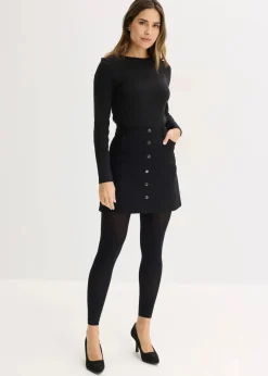 bonprix Wäsche·Socken & Strumpfhosen|Bekleidung·Kleider^Strumpfleggings mit Komfortbund 50 DEN (2er-Pack) schwarz