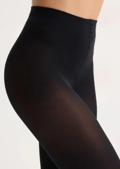 bonprix Wäsche·Socken & Strumpfhosen|Bekleidung·Kleider^Strumpfleggings mit Komfortbund 50 DEN (2er-Pack) schwarz