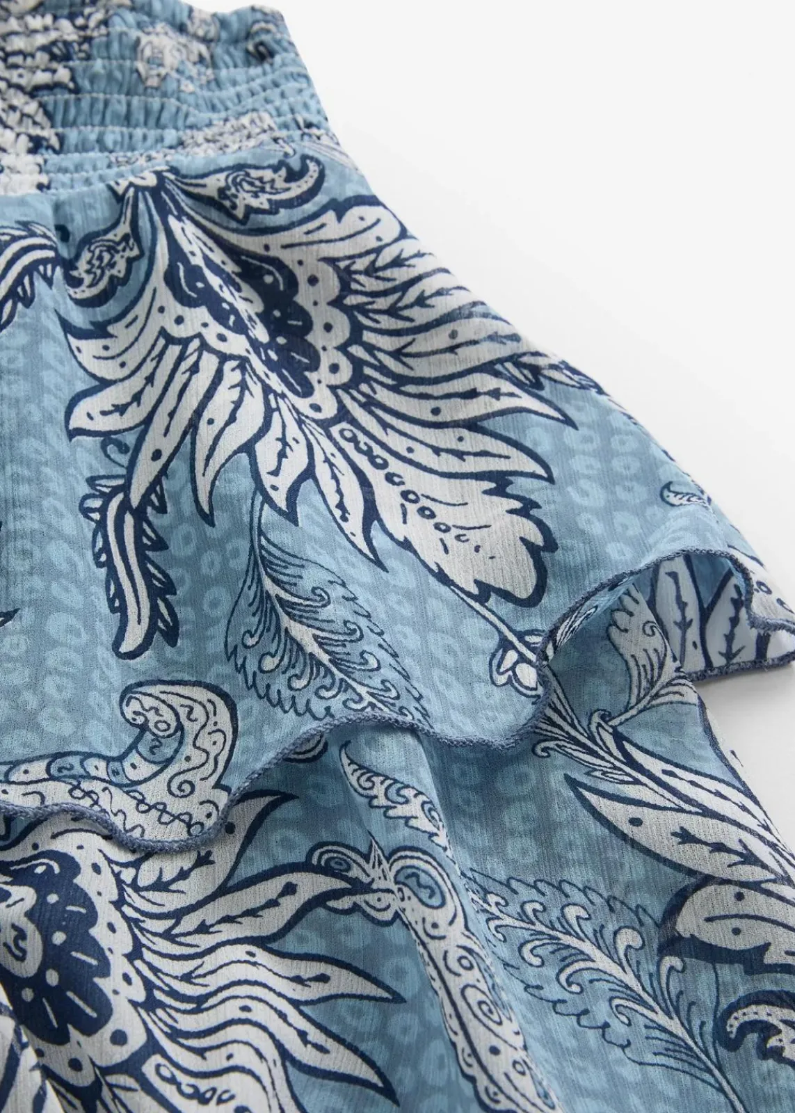 bonprix Bekleidung·Sportbekleidung|Röcke^Stufenrock aus strukturiertem Chiffon wellenblau bedruckt