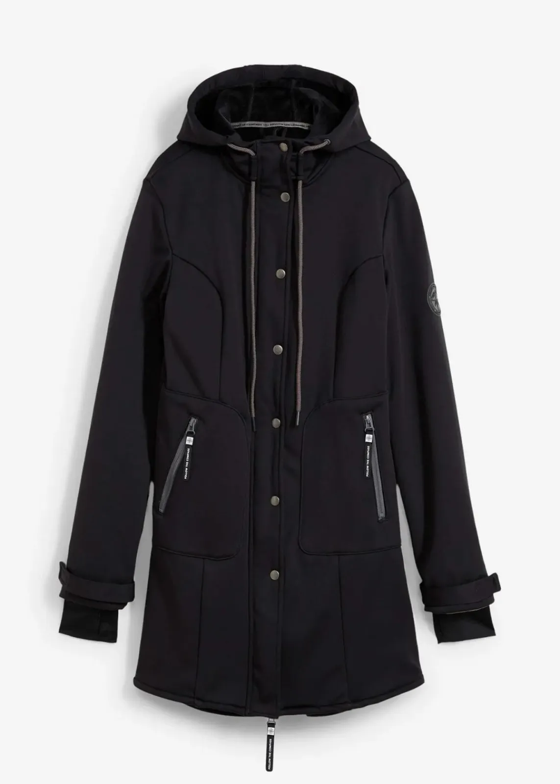 bonprix Nachhaltigere Materialien|Jacken & Mäntel^Super Stretch Softshell-Parka, wasserabweisend schwarz