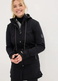 bonprix Nachhaltigere Materialien|Jacken & Mäntel^Super Stretch Softshell-Parka, wasserabweisend schwarz