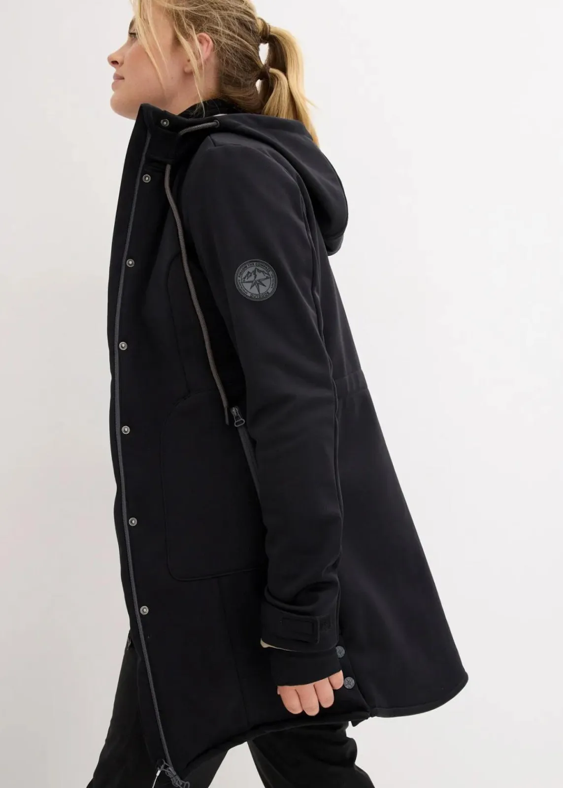 bonprix Nachhaltigere Materialien|Jacken & Mäntel^Super Stretch Softshell-Parka, wasserabweisend schwarz