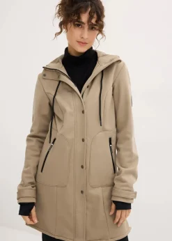 bonprix Bekleidung·Hosen|Jacken & Mäntel^Super Stretch Softshell-Parka, wasserabweisend new khaki