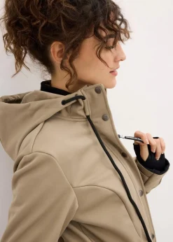 bonprix Bekleidung·Hosen|Jacken & Mäntel^Super Stretch Softshell-Parka, wasserabweisend new khaki