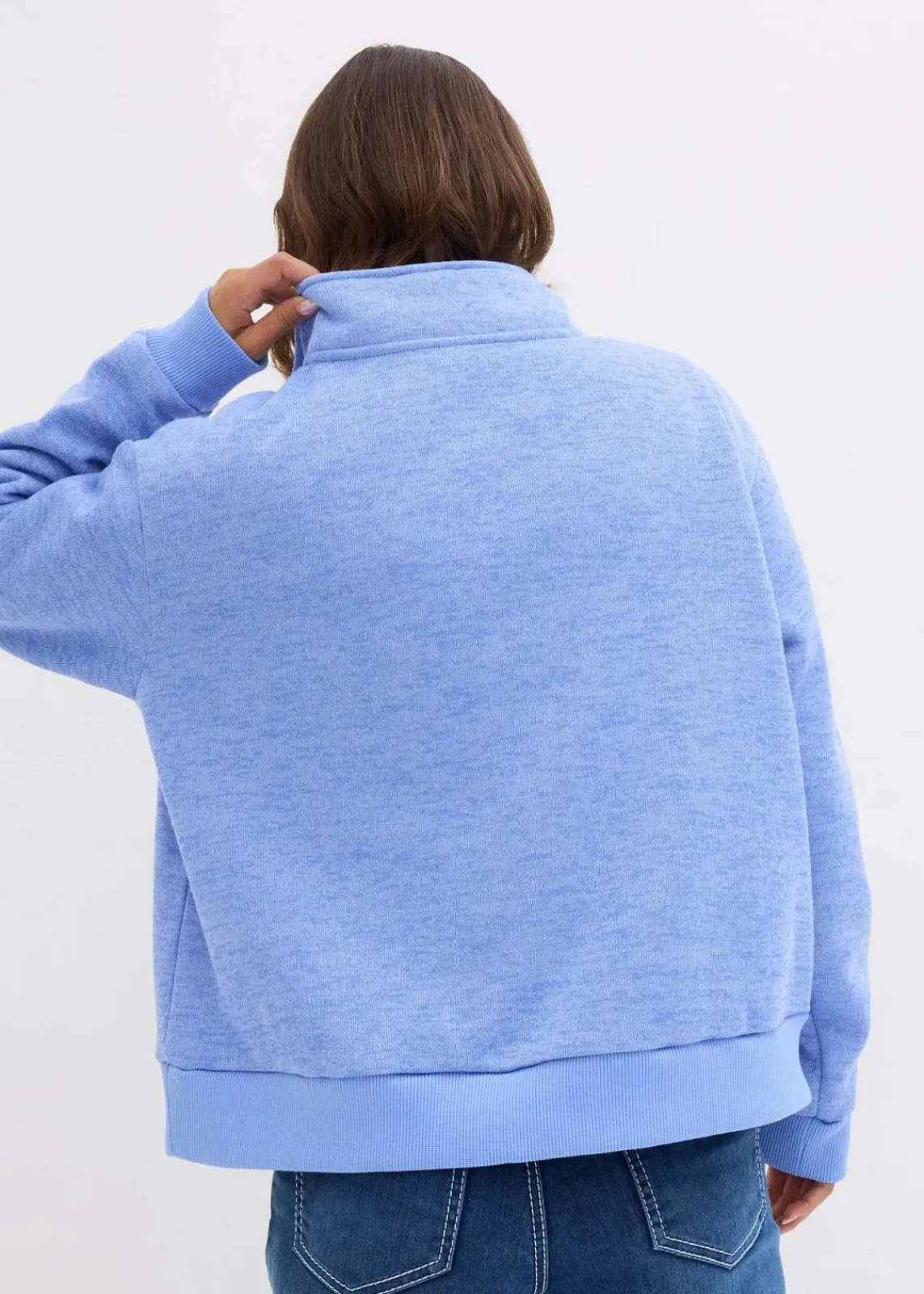 bonprix Bekleidung·Blusen & Tuniken|Sweat^Super-Kuschel Long-Sweatshirt perlblau