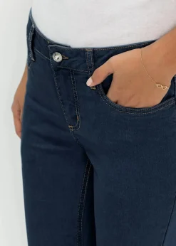 bonprix Jeans|Bekleidung·Shirts & Tops^Super-Stretch-Jeans aus leichtem Material dunkelblau denim
