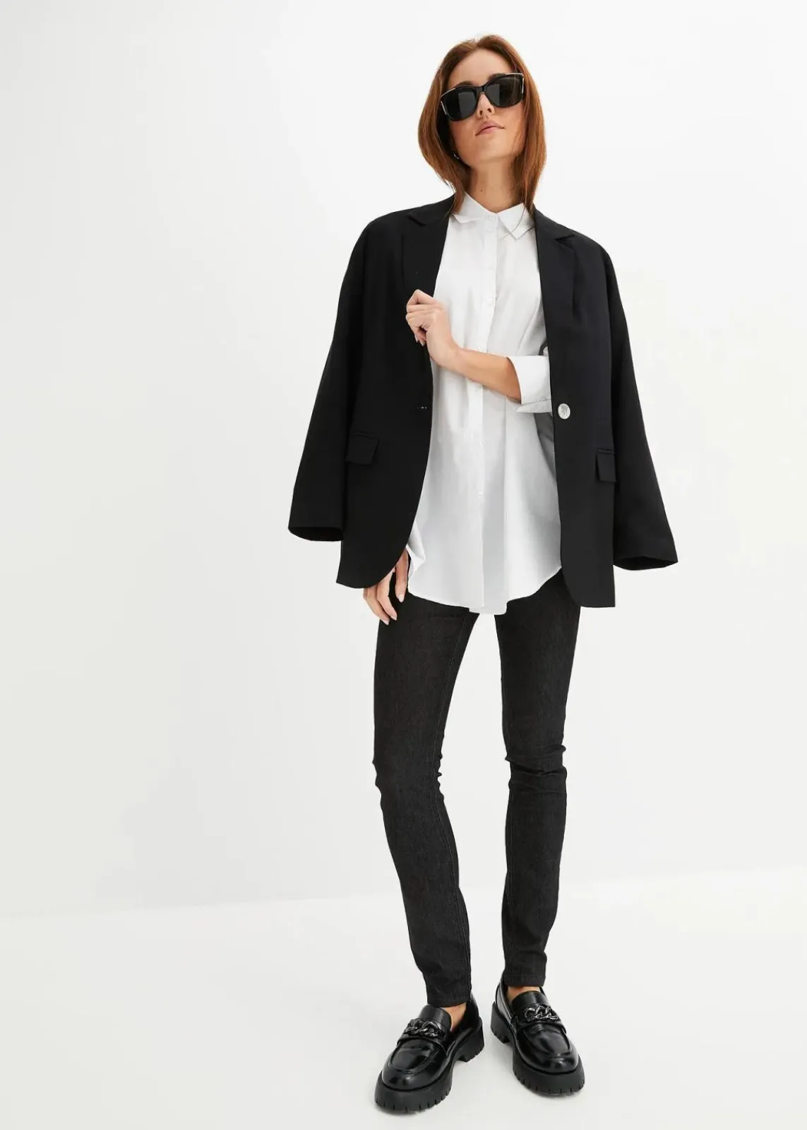 bonprix Bekleidung·Shirts & Tops|Jeans^Super-Stretch-Jeans aus leichtem Material schwarz denim