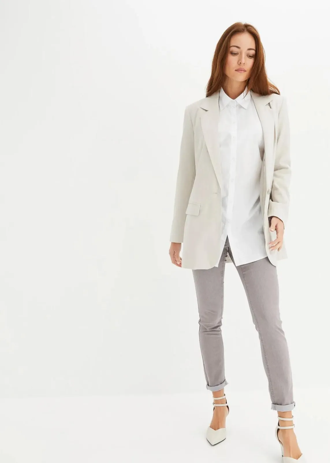 bonprix Jeans|Bekleidung·Shirts & Tops^Super-Stretch-Jeans aus leichtem Material grau denim