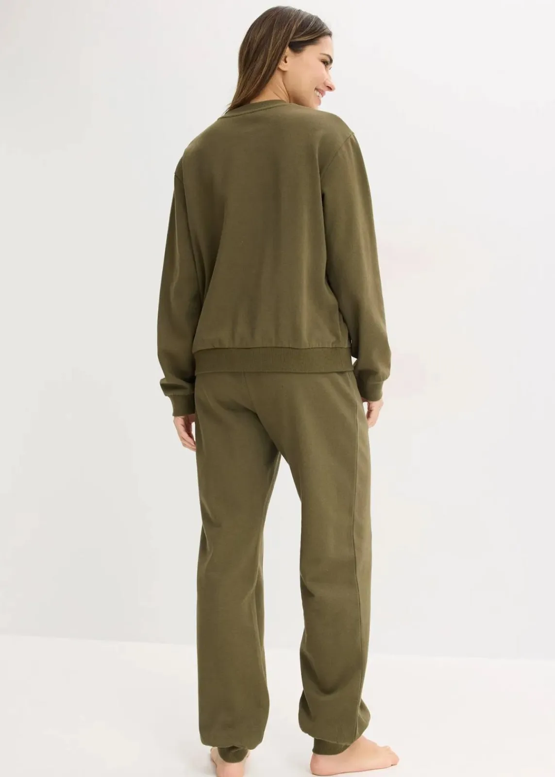 bonprix Wäsche·Homewear|Wäsche·Nachtwäsche^Sweat Hausanzug dunkeloliv