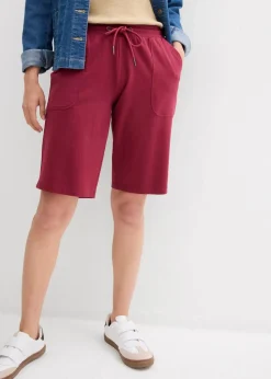 bonprix Nachhaltigere Materialien|Hosen^Sweat-Bermuda aus reiner Baumwolle rhododendronrot