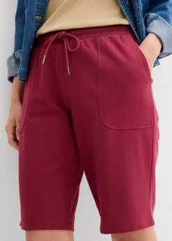 bonprix Nachhaltigere Materialien|Hosen^Sweat-Bermuda aus reiner Baumwolle rhododendronrot