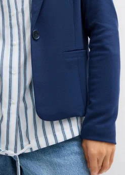 bonprix Sweat|Blazer^Sweatblazer mit fließender Viskose dunkelblau