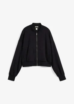 bonprix Bekleidung·Hosen|Jacken & Mäntel^Sweatblouson aus softem Viskose-Mix schwarz