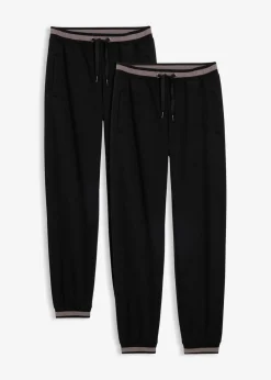 bonprix Bekleidung·Blusen & Tuniken|Bekleidung·Kleider^Sweathose aus Baumwoll-Mix, 2er Pack schwarz+schwarz