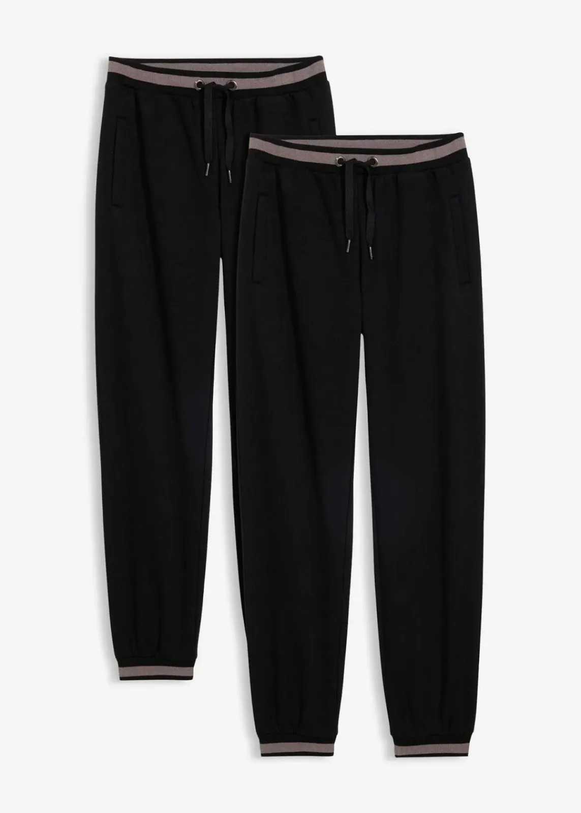 bonprix Bekleidung·Blusen & Tuniken|Bekleidung·Kleider^Sweathose aus Baumwoll-Mix, 2er Pack schwarz+schwarz