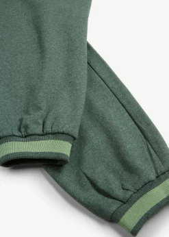 bonprix Hosen|Sweat^Sweathose aus Baumwoll-Mix, 2er Pack schwarz+dunkelgrün meliert