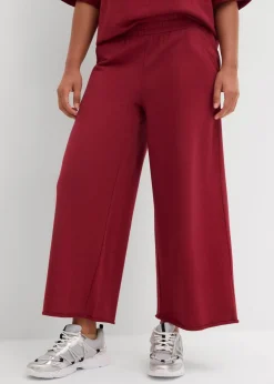 bonprix Hosen|Sweat^Sweathose aus Bio-Baumwolle, 7/8 Länge pflaumenrot