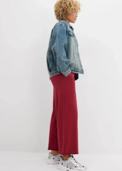 bonprix Hosen|Sweat^Sweathose aus Bio-Baumwolle, 7/8 Länge pflaumenrot