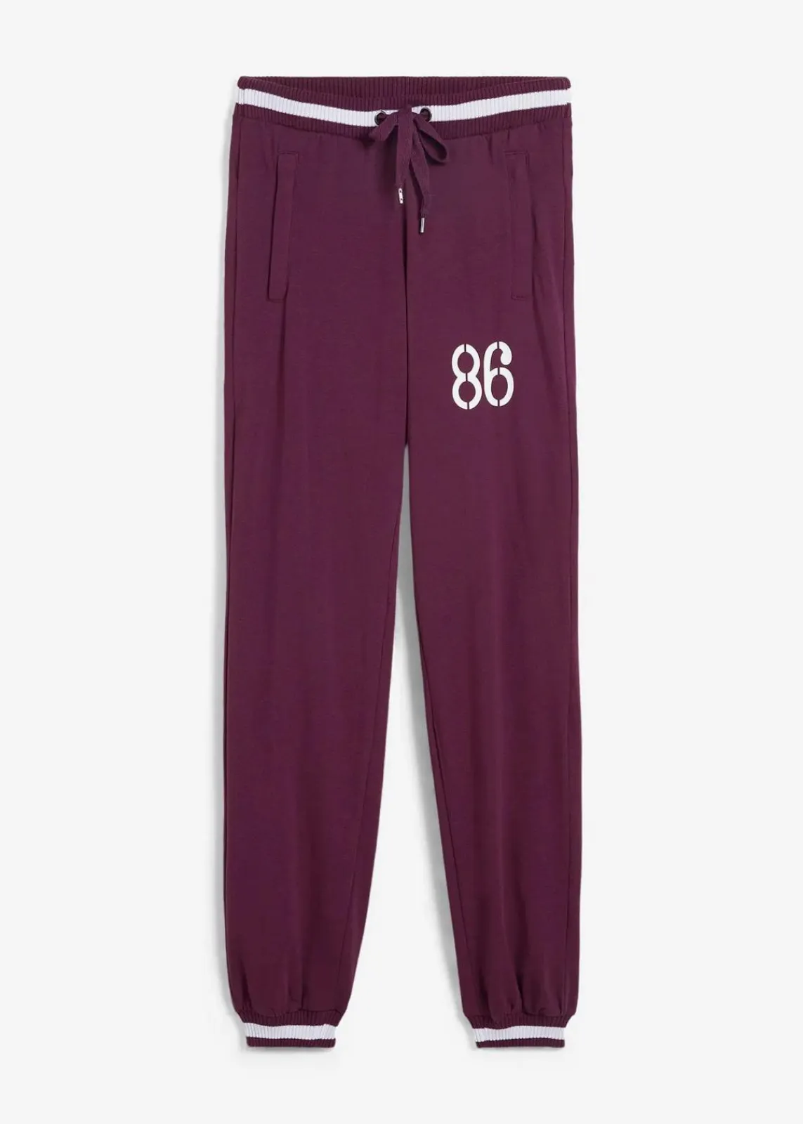 bonprix Hosen|Sweat^Sweathose aus elastischem Baumwoll-Mix holunderbeere