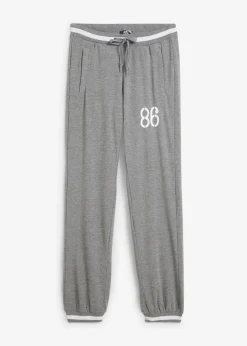 bonprix Hosen|Sweat^Sweathose aus elastischem Baumwoll-Mix grau meliert