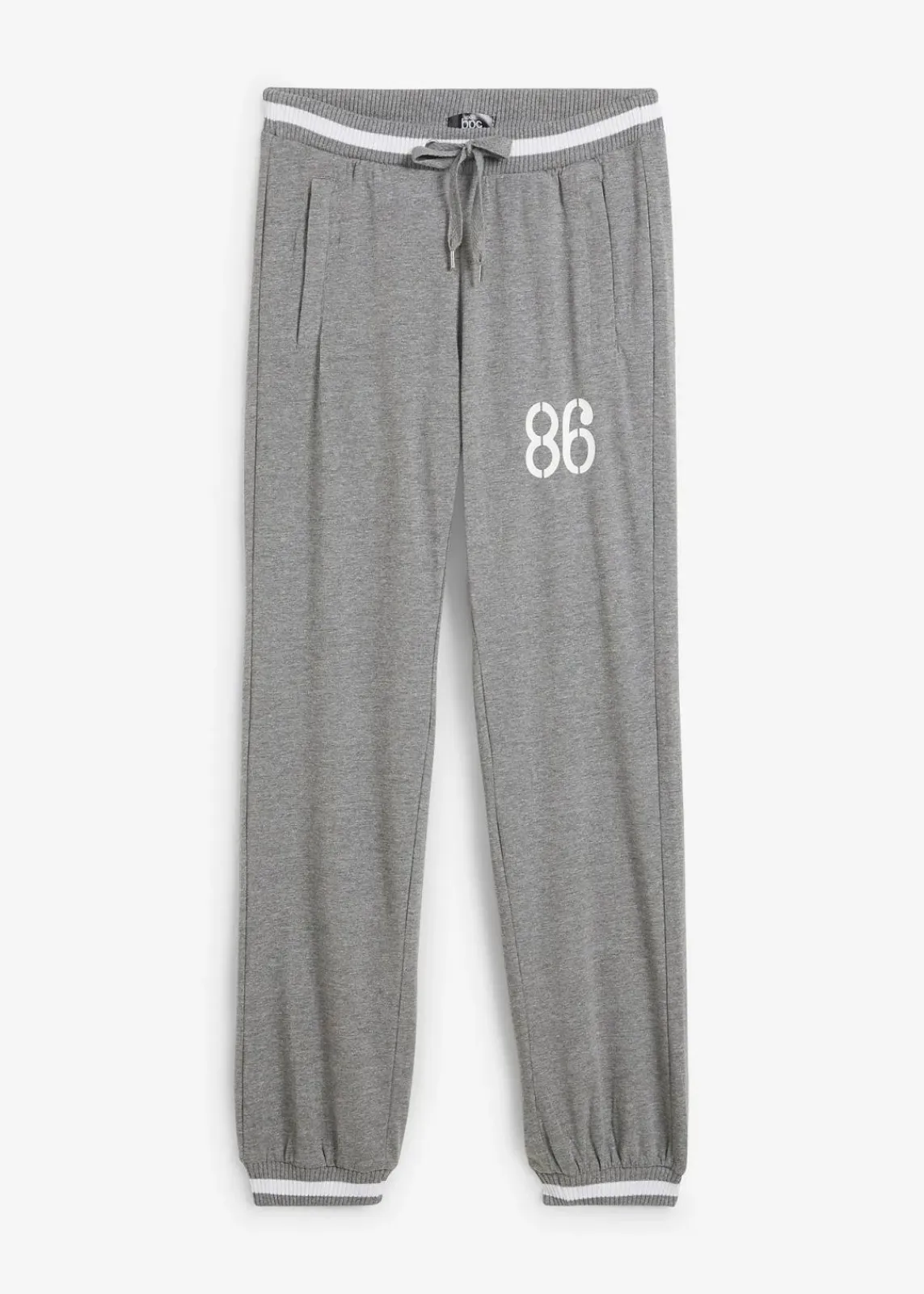 bonprix Hosen|Sweat^Sweathose aus elastischem Baumwoll-Mix grau meliert