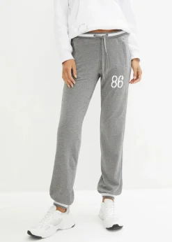 bonprix Hosen|Sweat^Sweathose aus elastischem Baumwoll-Mix grau meliert