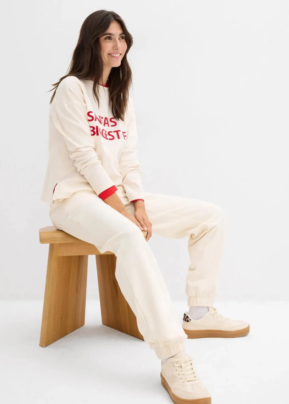 bonprix Bekleidung·Blusen & Tuniken|Bekleidung·Kleider^Sweathose aus reiner Baumwolle naturbeige