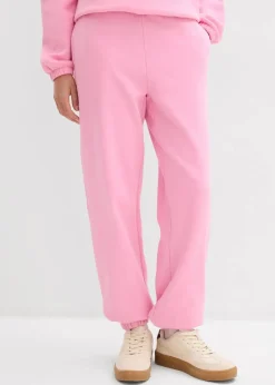 bonprix Hosen|Sweat^Sweathose aus reiner Baumwolle rosa